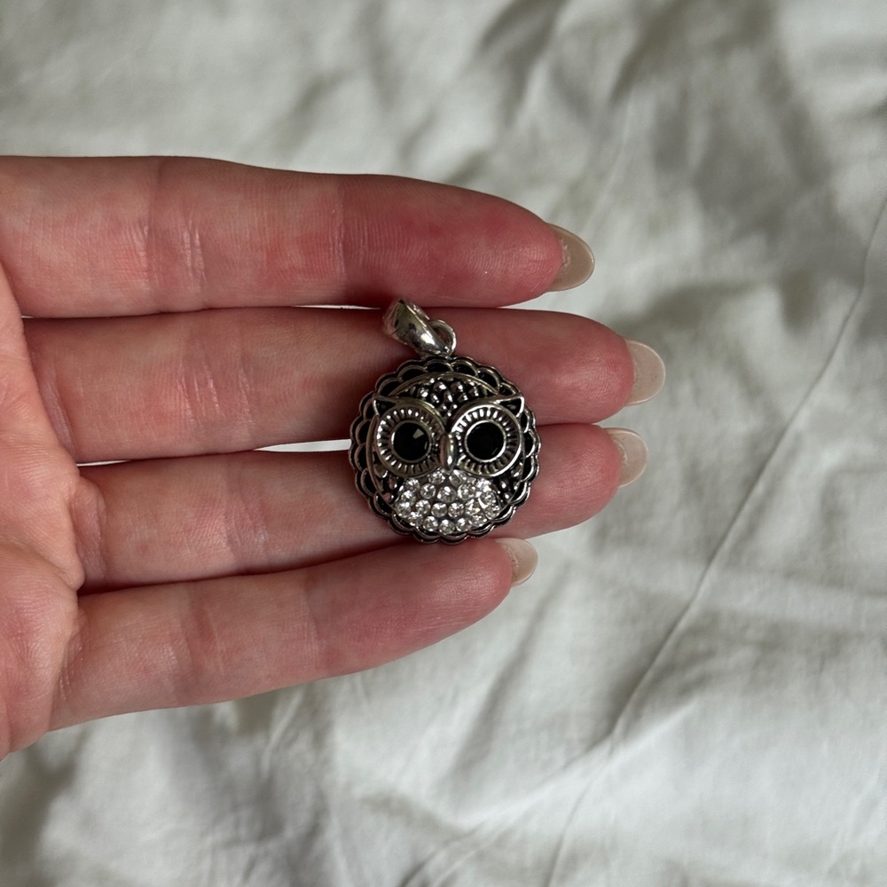 Silver Owl Pendant for Necklace